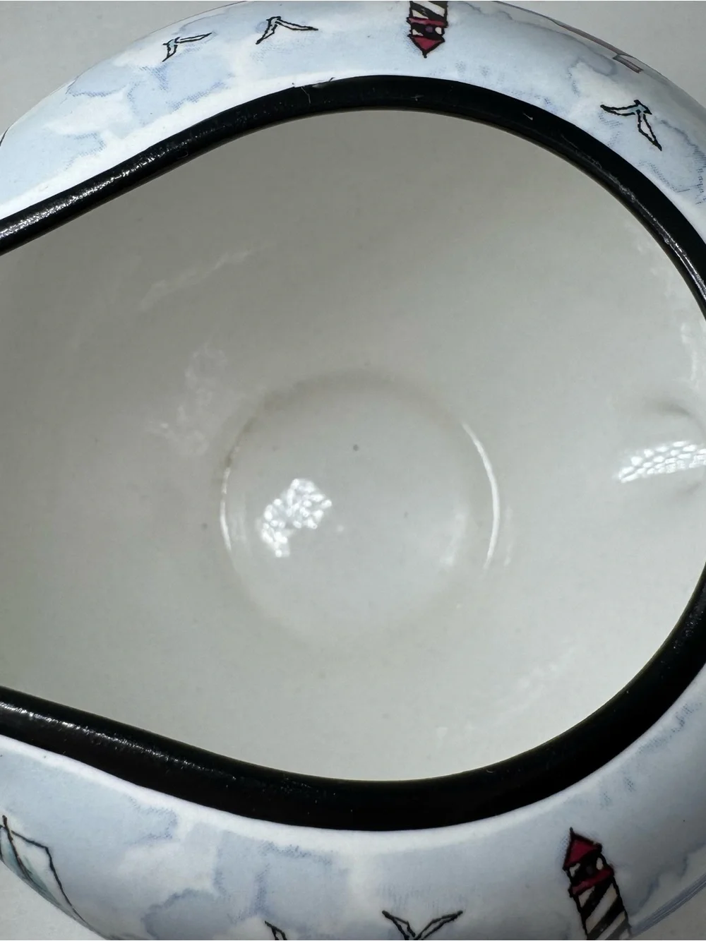 Totally Today Coastal Lighthouse Cream And Sugar Stoneware Pieces 4